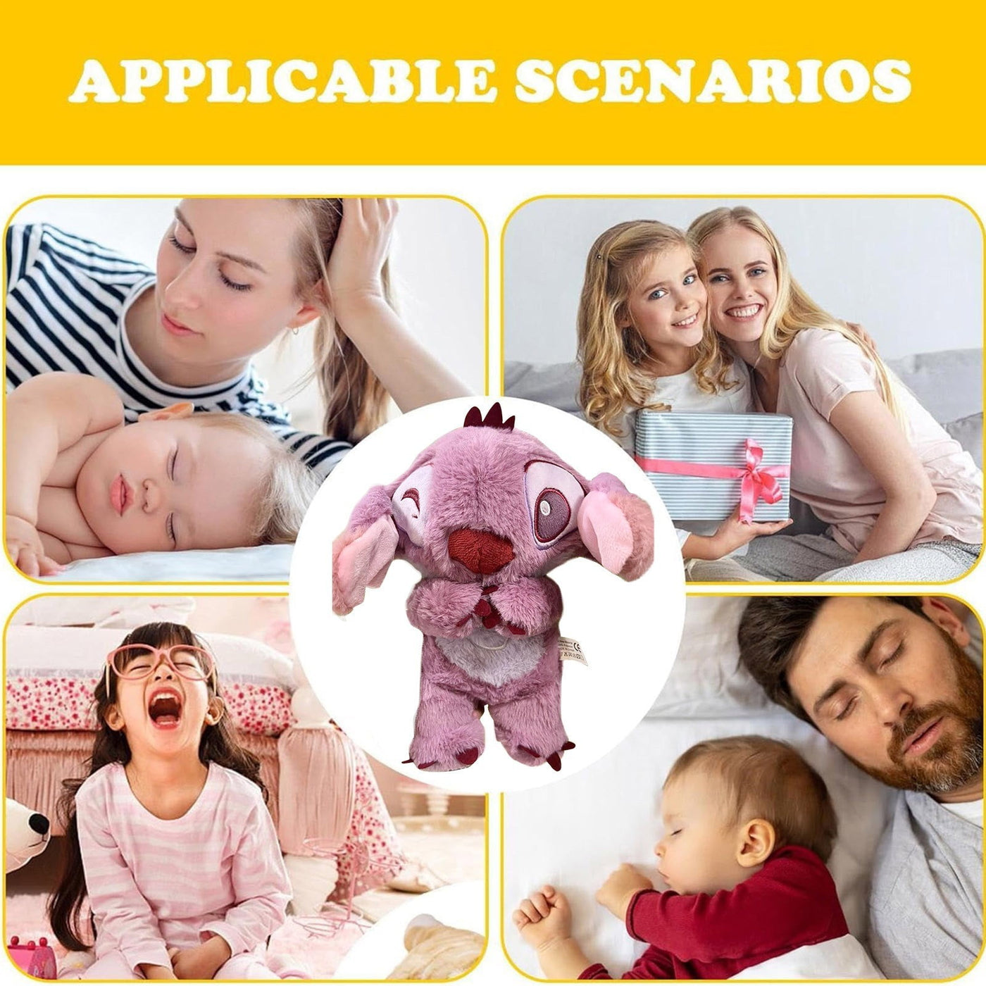 Peluche Stitch Purple – Soulagement de l’Anxiété avec Musique & Lumières 32cm