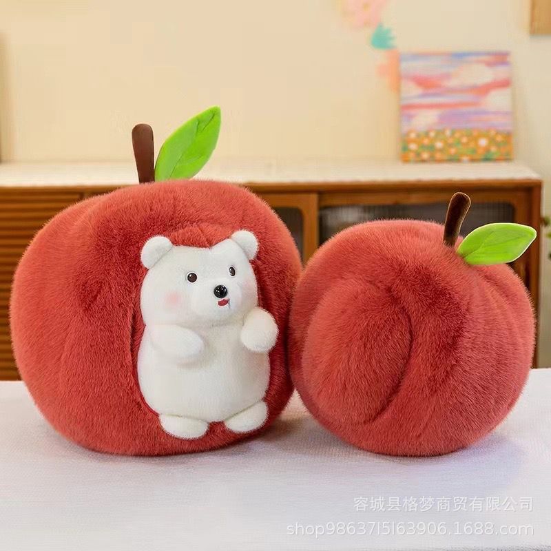 Pom'Hérisson 2-en-1 – Peluche Hérisson dans sa Pomme Maison (30 cm)