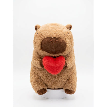 Peluche Capybara Coeur | 35 cm — Fond blanc studio – Masolu