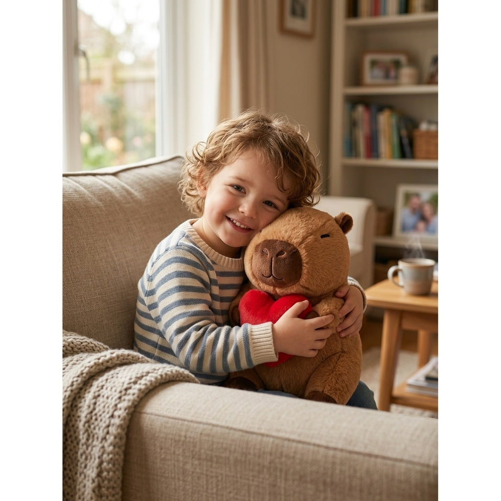 Peluche Capybara Coeur | 35 cm — Coin lecture – Masolu