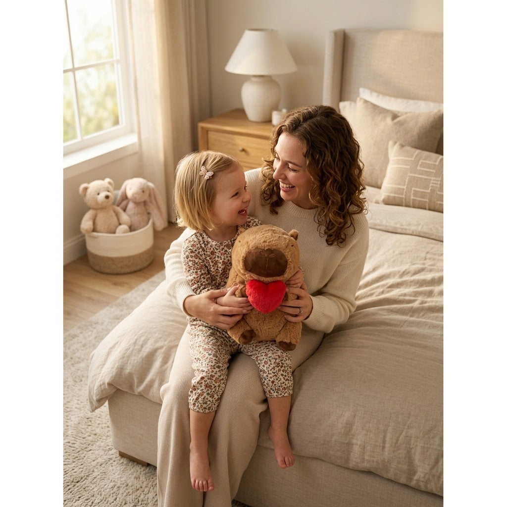 Peluche Capybara Coeur | 35 cm — Parent et enfant – Masolu