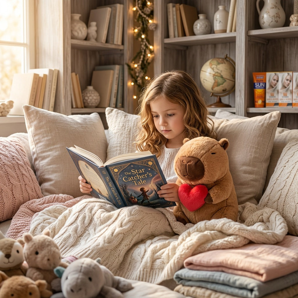 Peluche Capybara Coeur | 35 cm — Coin lecture – Masolu