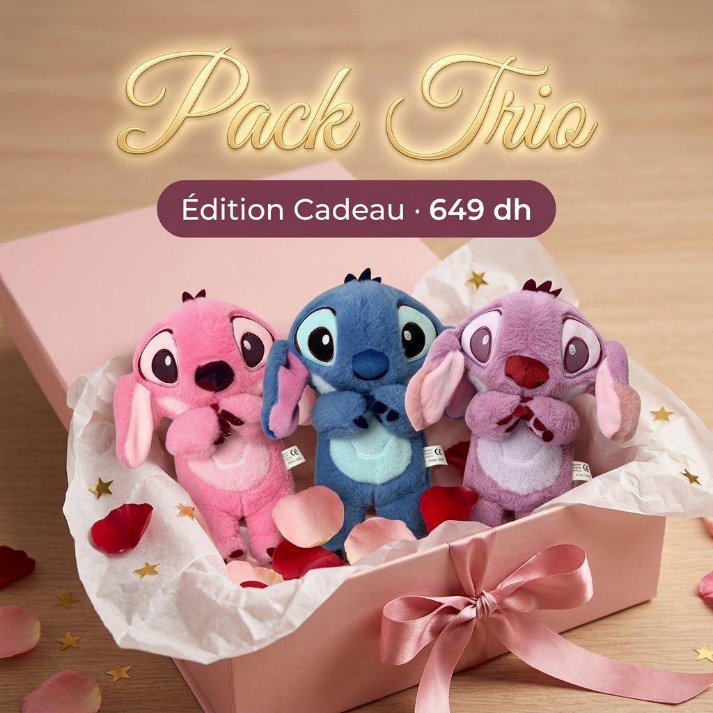 Pack Trio Stitch Respirant – 3 Peluches Veilleuses Apaisantes | Masolu - MASOLU PELUCHE