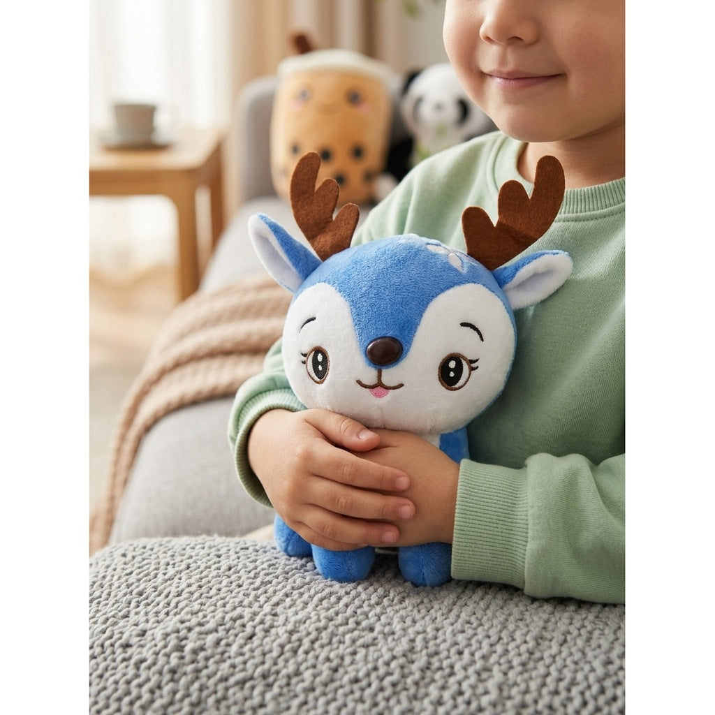 Peluche Cerf Bleu 20cm – Masolu