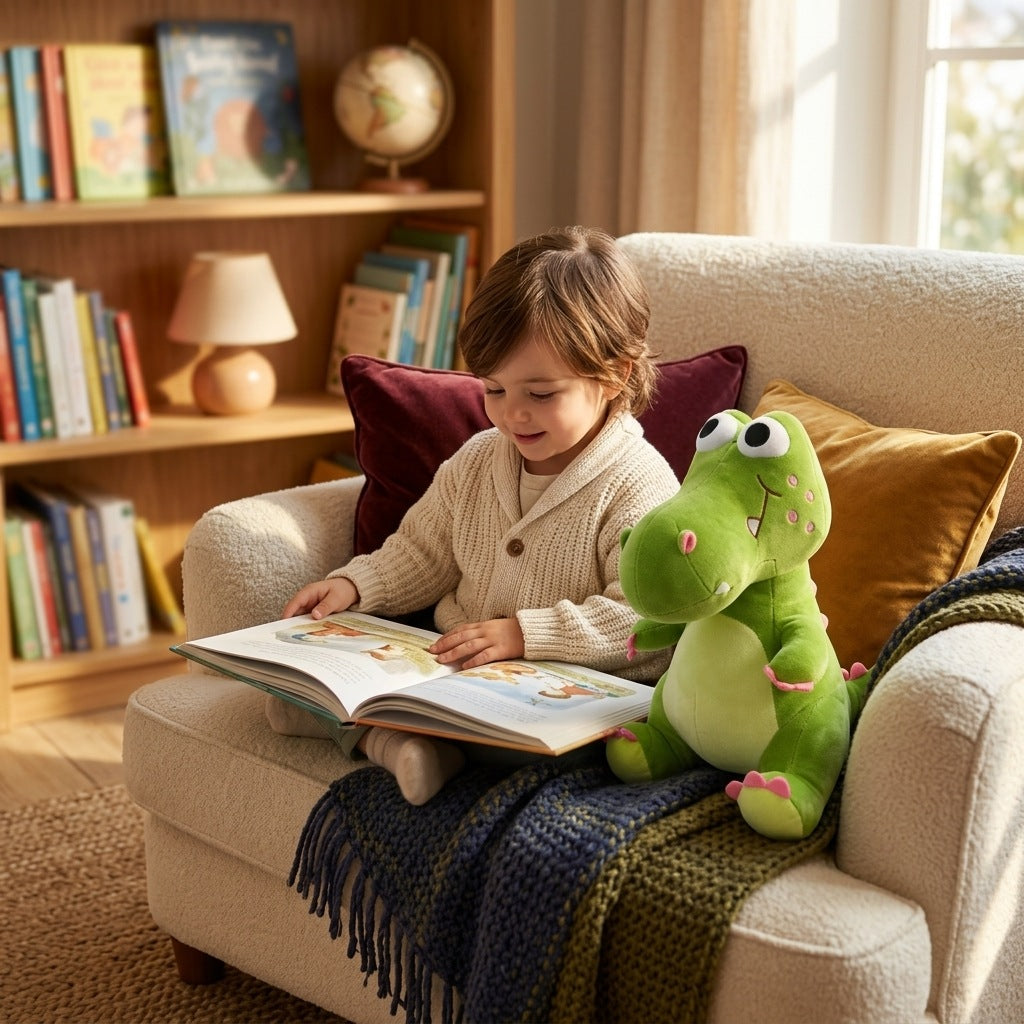 Peluche Dragon Vert 35cm – Masolu