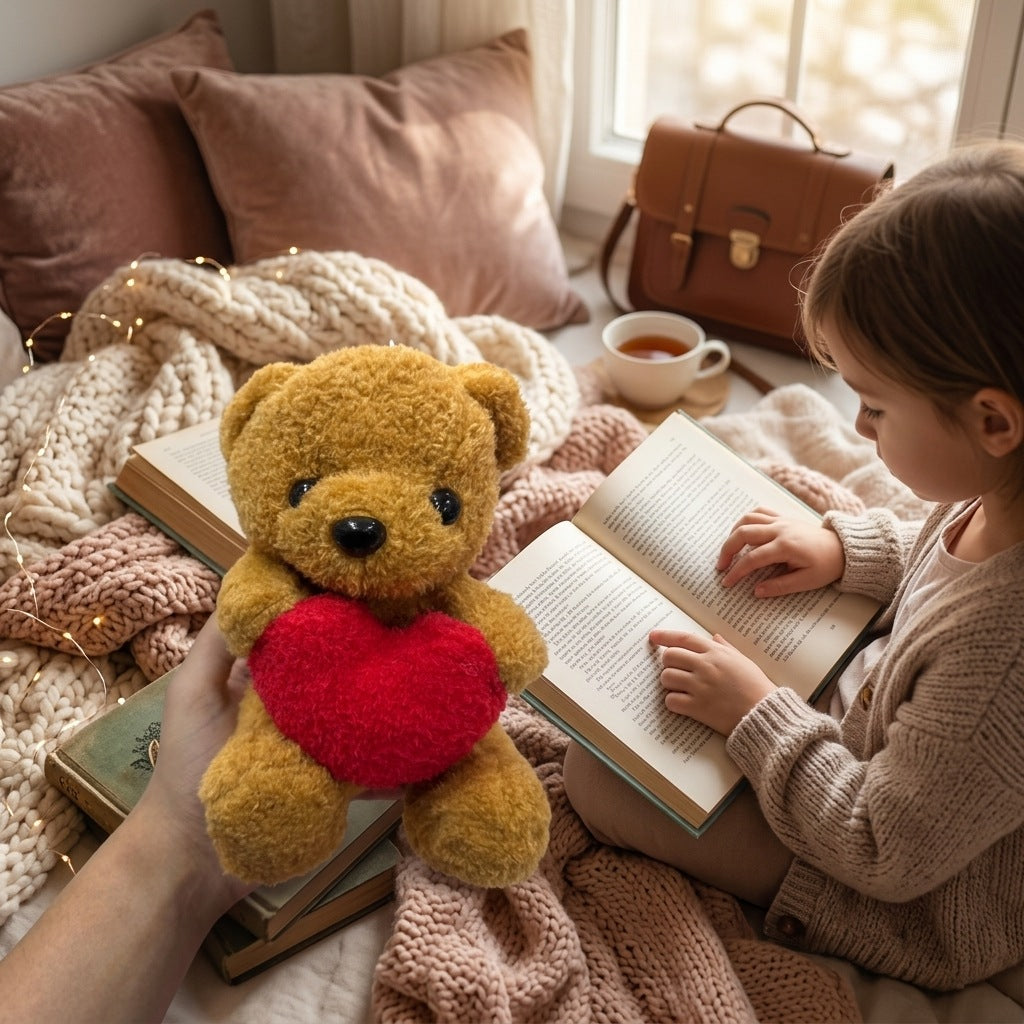 Peluche Ours Câlin Cœur 20cm – Masolu