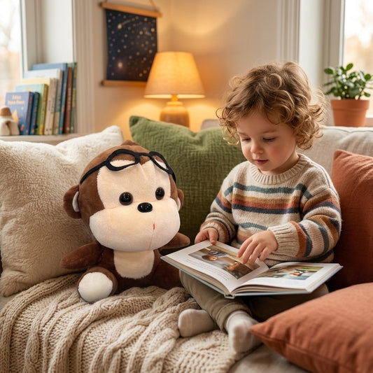 Peluche Singe à Lunettes 20cm – Masolu
