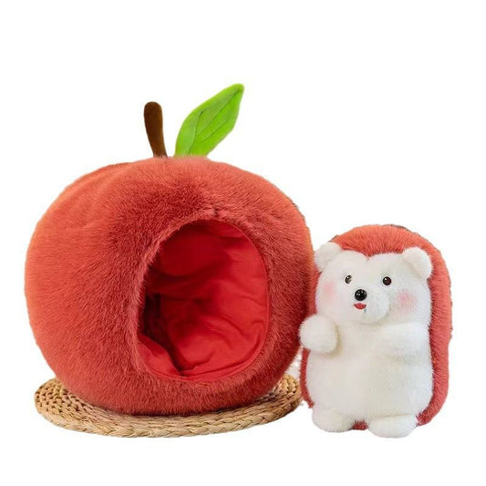 Pom'Hérisson 2 - en - 1 – Peluche Hérisson dans sa Pomme Maison (30 cm) - MASOLU PELUCHE